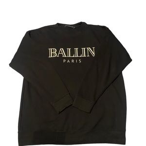Black Brian Lichtenberg XL Crewneck; 100% heavyweight cotton